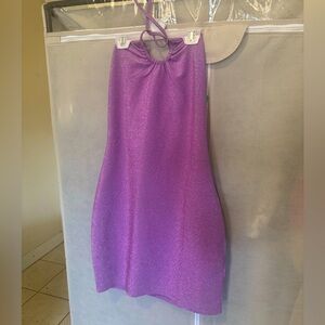 Purple Halter Neck Dress